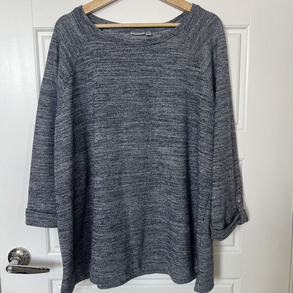 Croft & Barrow Marled Blue Cuff Sleeve Sweater Size 3X - Picture 1 of 5